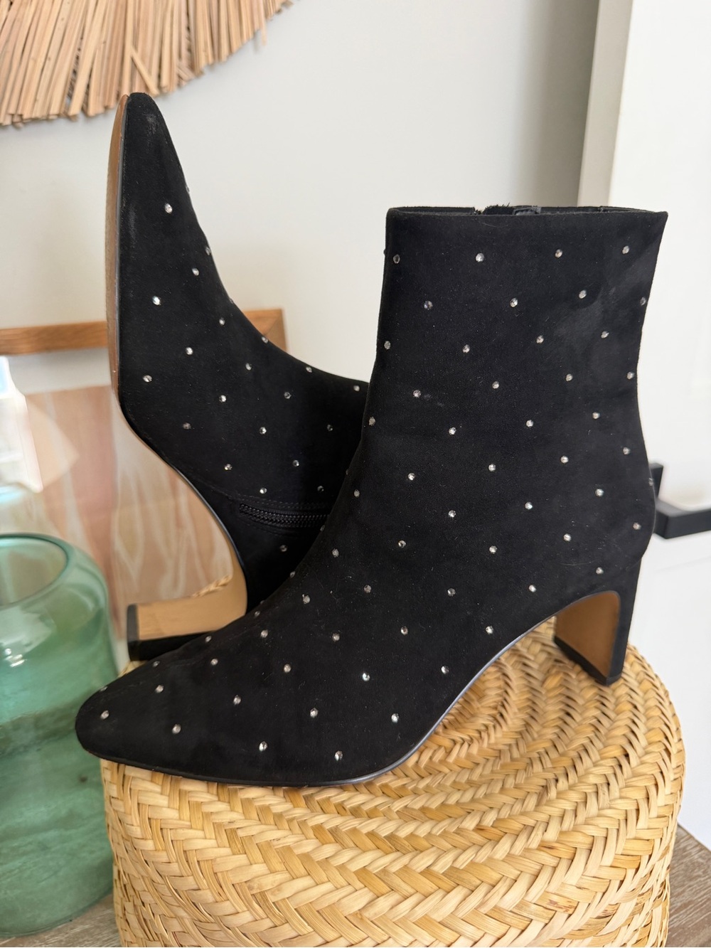 J. Crew Black Studded Vegan Suede Ankle Booties - Picture 8 of 13